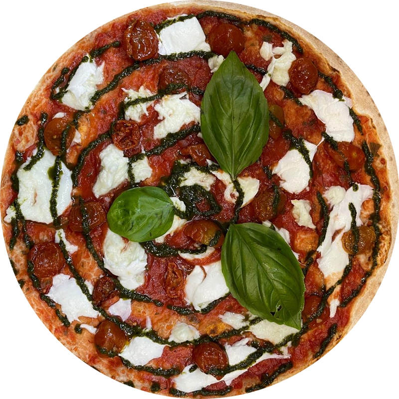 Chi Siamo Pizza speciale De Carlo con ingredienti selezionati su impasto artigianale