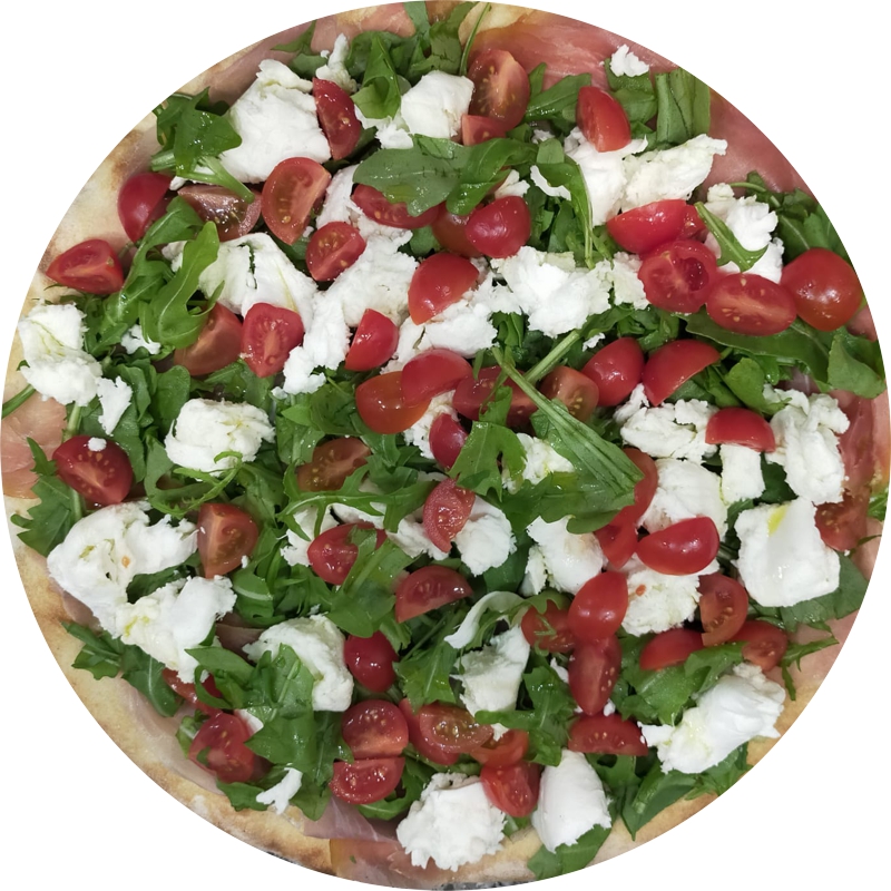 Chi Siamo Pizza speciale Del Sole con ingredienti selezionati su impasto artigianale
